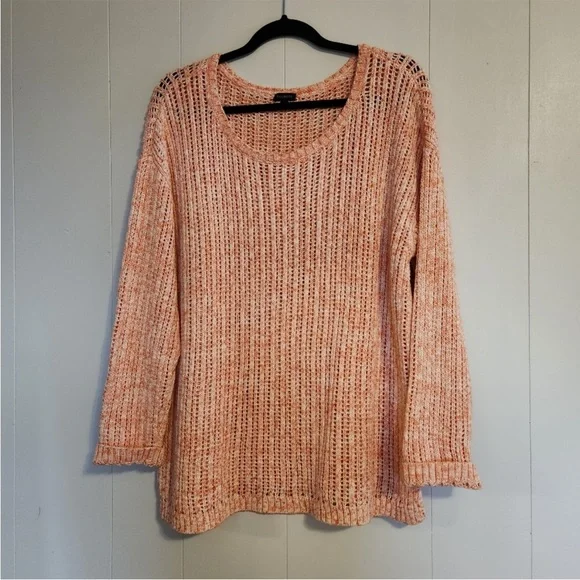 Talbots Coral Openwork Sweater - Picture 2 of 4